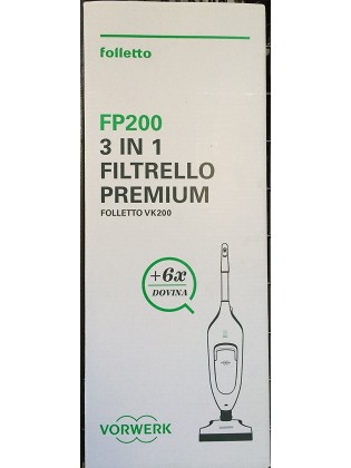 Folletto - 6 Filtrello Premium Fp200 Sacchetti Vk200 + 6 Dovina
