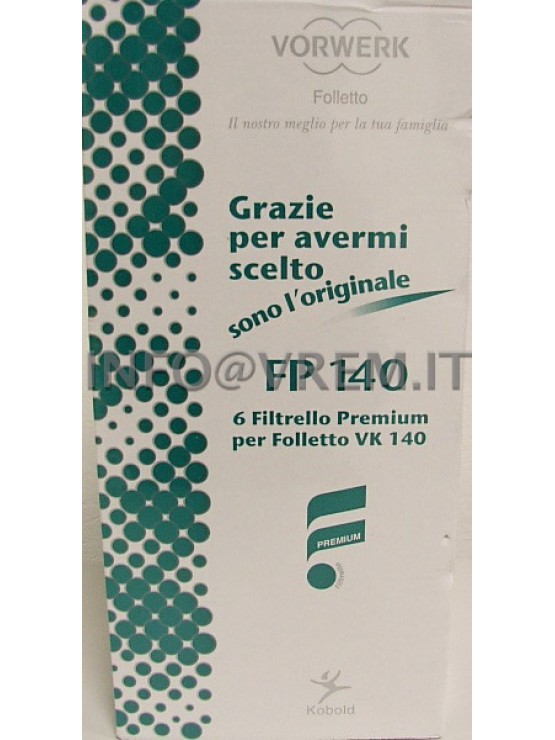 Folletto - 6 Filtrello Premium Fp140/50 Sacchetti Vk140 E Vk150