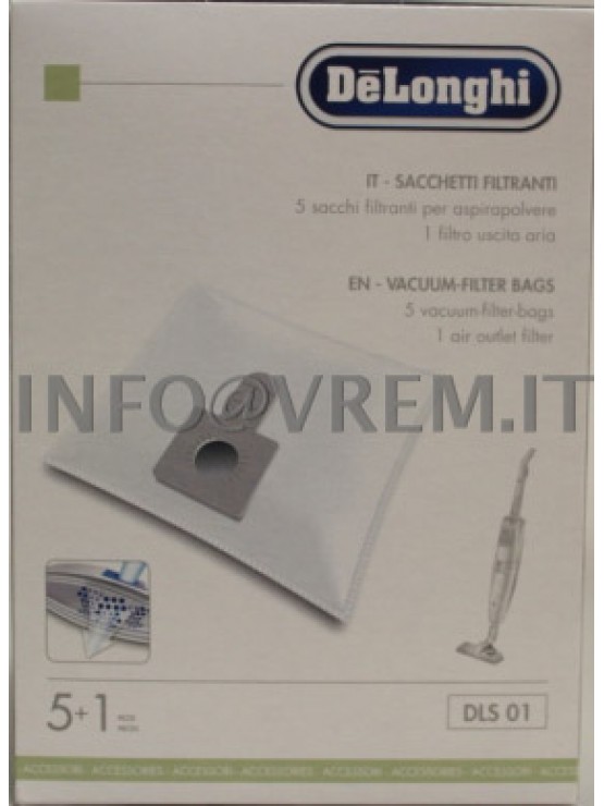 De Longhi - Confezione Dls01 5 Sacchetti µpor + 1Filtro Xl500/600/700