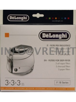 De Longhi - Confezione Filtri Per Friggitrici Serie F18-9 F8.  