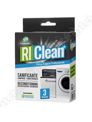 RIClean - Sanificante per lavatrici e lavastoviglie 3 buste da 50 grammi