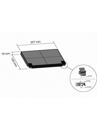 Filtro Carbone Faber 23X15 Cm 2 Agganci - 2 Pezzi
