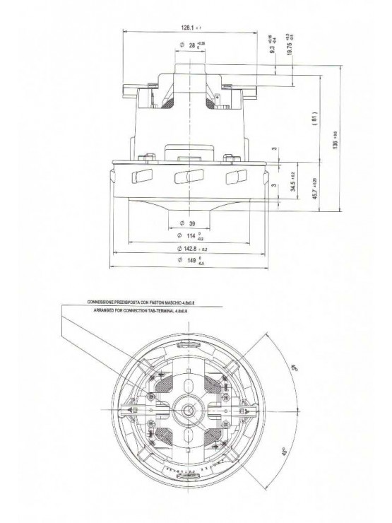 Motor bypass 1.200W 230V D.150