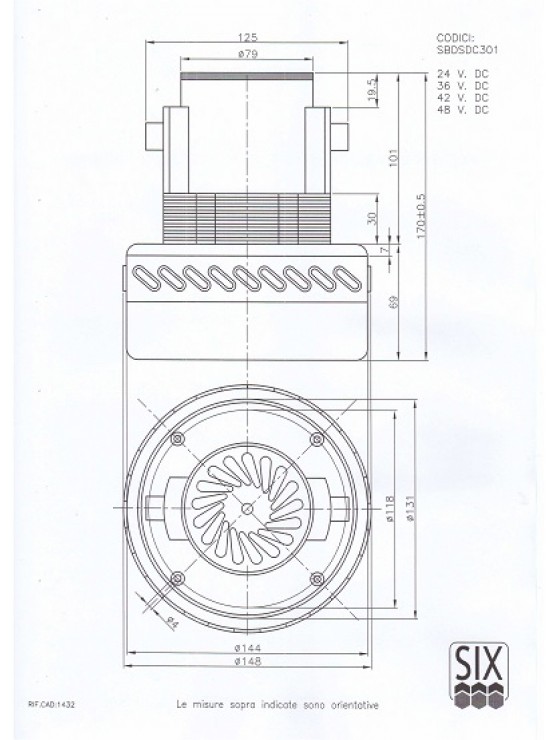 Motore 400W 24V pacco 30 D.148