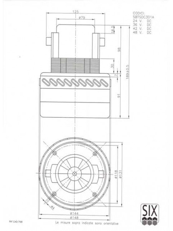 Motore 450W 24V pacco 30 D.148