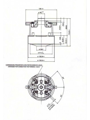 Motore alta velocità scopetta 950W 230V D.109