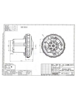 Motore aspirapolvere 1350 W 230V D.130 DOMEL