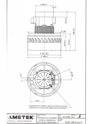 Motore aspirapolvere aspiraliquidi bistadio 1.250W 230V pacco 30 D.148 