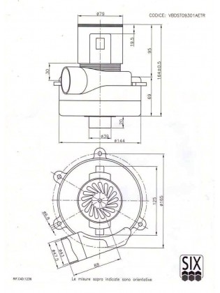 Motore bistadio tangenziale 450W 24V
