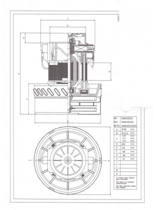 Motore bypass bistadio 1.800 W 230 V pacco 38 D.148