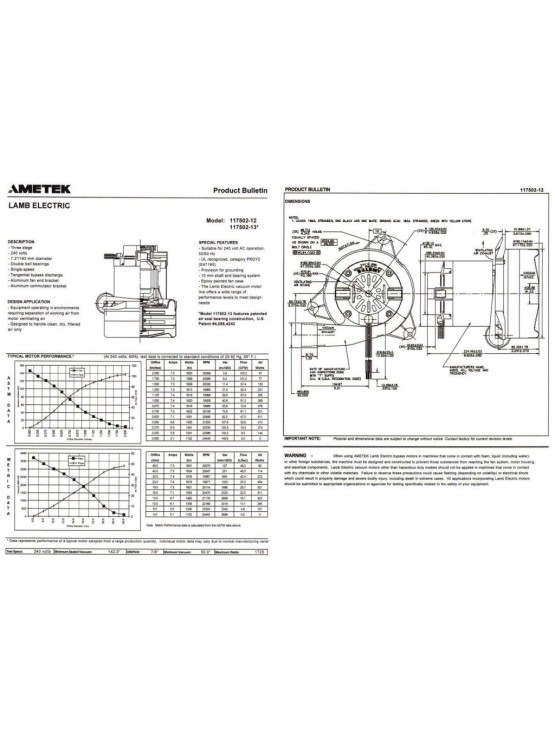 Motore lamb 240V 1.700W D.182