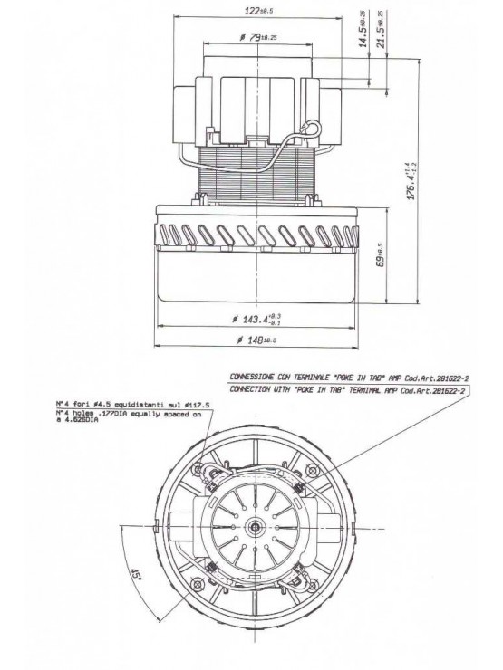 Motore Universal Alfatec pacco 38 D.148